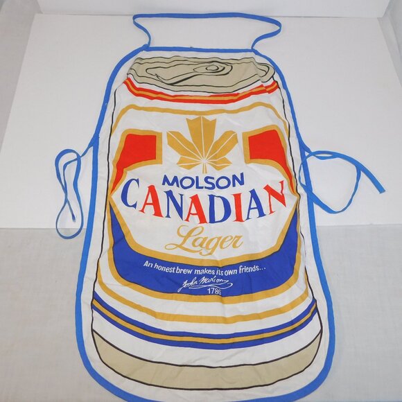 Vintage Molson Canadian Lager Beer Can BBQ Kitchen Apron - Picture 1 of 7